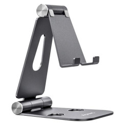 (MS2PXL-094) AISENS SOPORTE DE SOBREMESA TAMAÑO XL AJUSTABLE 2 PIVOTES PARA MOVIL/TABLET GRIS