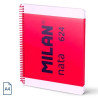 (57043E80P) MILAN CUADERNO ESPIRAL A4 80H 95GR 5X5MM TAPA DURA COLECCIÓN NATA® 624 SINCE 1918 ROSA