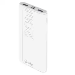 (PBPD20000EVOWH) CELLY CARGADOR POWER BANK 20K MAH 2USB - 1USB-C BLANCO