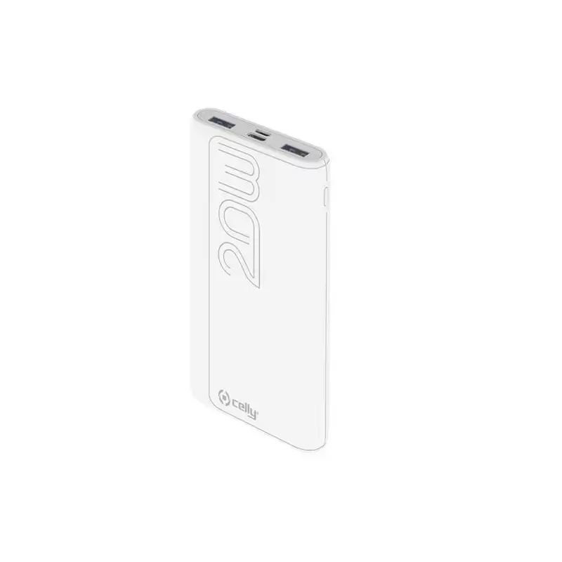 (PBPD20000EVOWH) CELLY CARGADOR POWER BANK 20K MAH 2USB - 1USB-C BLANCO