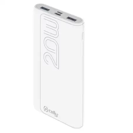 (PBPD20000EVOWH) CELLY CARGADOR POWER BANK 20K MAH 2USB - 1USB-C BLANCO