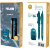 (6355LVBA) MILAN CAJA REGALO SERIE LAVA CON BOLÍGRAFO P1, PORTAMINAS PL1 0.5 Y AFILABORRA CAPSULE AZUL