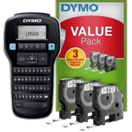 (2142267/2181011) DYMO ETIQUETADORA - ROTULADORA ELECTRÓNICA LM160 + 3 CINTAS D1 DE 12MM NEGRO SOBRE BLANCO (45013) (VALUE PACK)