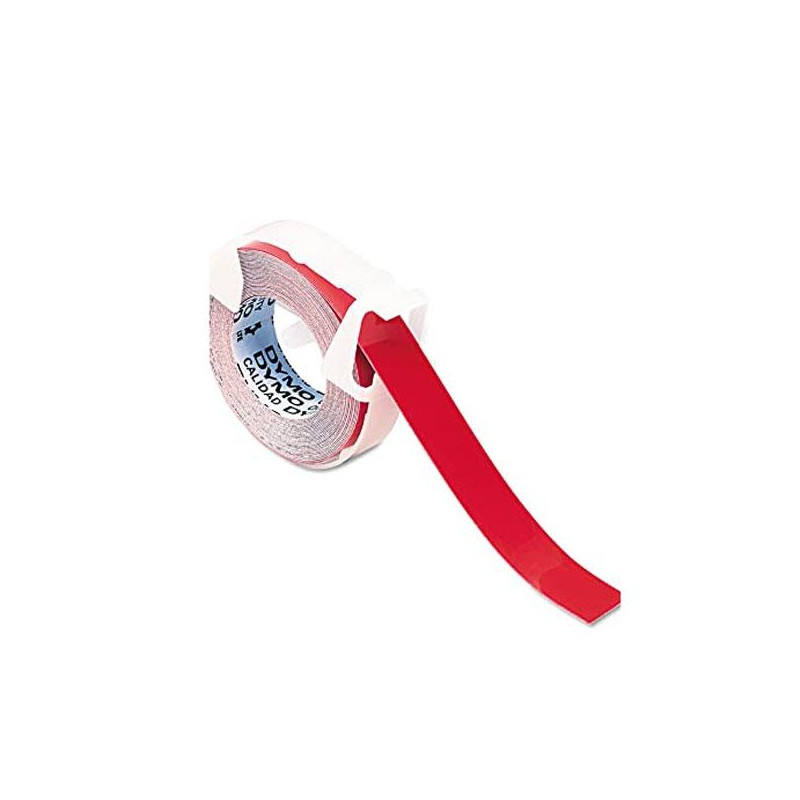 (520102) DYMO CINTA DE TRANSFERENCIA TÉRMICA ADHESIVA BRILLANTE ROJO PARA GRABAR EN RELIEVE 9MMX3M