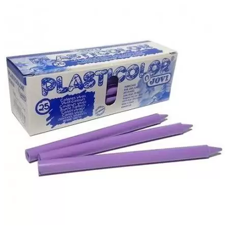 (92509) JOVI CERAS PLASTICAS CRAYONS STUDENT UNICOLOR LILA CAJA 25 UD