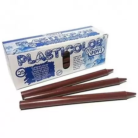 (92515) JOVI CERAS PLASTICAS CRAYONS STUDENT UNICOLOR MARRÓN OSCURO CAJA 25 UD