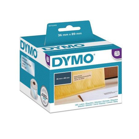 (S0722410) DYMO CINTA DE ETIQUETAS DE ENVÍO PLÁSTICO TRANSPARENTE DE 89X36MM (260 PÁGINAS) PARA ROTULADORA LABELWRITER