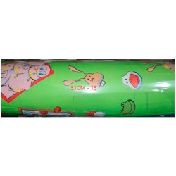 (1-BOB31-16) DM BOBINA DE PAPEL DE REGALO 31CM X 70M S/100 DISEÑO 31-16 ESTAMPADO MULTICOLOR