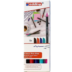 (1200-5-S) EDDING ROTULADOR 1200 HOME OFFICE PUNTA FINA C/SURTIDOS ESTUCHE 5 UD