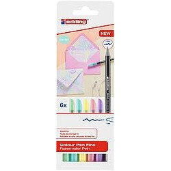 (1200-6 S) EDDING ROTULADOR 1200 PUNTA FINA COLORES SURTIDOS PASTEL ESTUCHE 6 UD