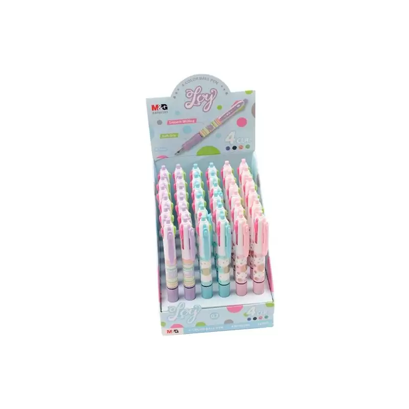 (ABP803R5) M&G BOLÍGRAFO 4 COLORES JOY CANDY C/SURTIDOS EXPOSITOR 36 UD