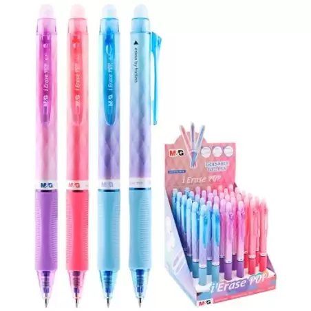 (AKPH32R6) M&G BOLÍGRAFOS TINTA DE GEL BORRABLE IERASE POP RETRÁCTIL C/SURTIDOS EXPOSITOR 36 UD