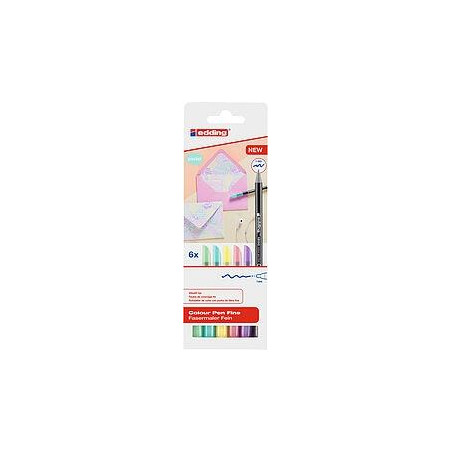 (1200-6 S) EDDING ROTULADOR 1200 PUNTA FINA COLORES SURTIDOS PASTEL ESTUCHE 6 UD