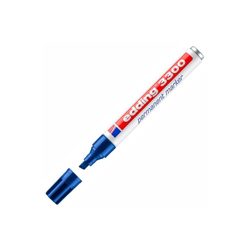 (3300-03) EDDING MARCADOR PERMANENTE 3300 PUNTA BISELADA AZUL