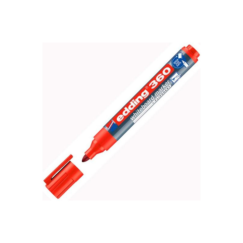 (360-02) EDDING MARCADOR PIZARRA BLANCA 360 RELLENABLE ROJO