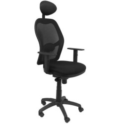 (15SNBALI840C) PIQUERAS Y CRESPO SILLA JORQUERA BRAZOS REGULABLES CABECERO FIJO MALLA NEGRA ASIENTO BALI NEGRO