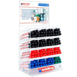 (4-73000-M) EDDING MARCADOR PERMANENTE 3000 GAMA BÁSICA COLORES SURTIDOS EXPOSITOR 128 UD