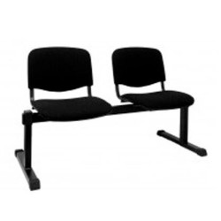 (B2ARAN840) PIQUERAS Y CRESPO BANCADA ISO 2 PLAZAS TAPIZADO ARAN NEGRO