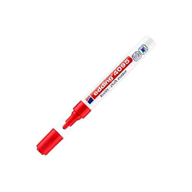 (4095-02) EDDING MARCADOR DE TIZA LÍQUIDA 4095 BORRABLE ROJO