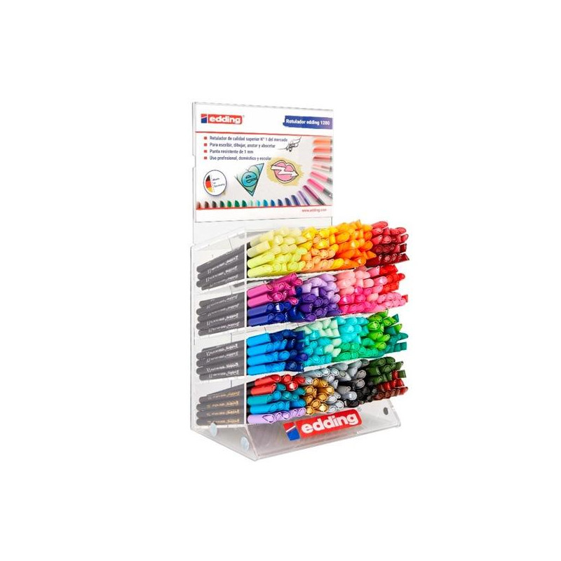 (4-71200) EDDING ROTULADOR 1200 PUNTA FINA COLORES SURTIDOS EXPOSITOR 320 UD