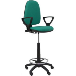 (T04CPBALI456BGOLF) PIQUERAS Y CRESPO TABURETE AYNA B/FIJOS REGULABLE EN ALTURA Y ARO REPOSAPIÉS TAPIZADO BALI VERDE ESMERALDA