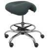 (T16BALI600) PIQUERAS Y CRESPO TABURETE ALATOZ GIRATORIO ANATÓMICO BASE CROMADA TEJIDO BALI GRIS OSCURO
