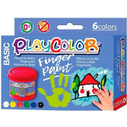 (17591) PLAYCOLOR PACK 6 BOTES PINTURA DE DEDOS 40ML FINGER PAINT BASIC C/SURTIDOS