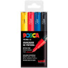 (182634668) POSCA MARCADOR  PC-1M/4C NO PERMANENTE PUNTA FINA 0.7-1MM COLORES SURTIDOS BASIC -ESTUCHE 4U-