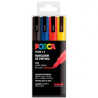 (182634672) POSCA MARCADOR  PC-3M/4C NO PERMANENTE PUNTA FINA 0.9MM-1.3MM COLORES SURTIDOS BASIC -ESTUCHE 4U-