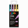 (182634851) POSCA MARCADOR  PC-3M/4C NO PERMANENTE PUNTA FINA 0.9MM-1.3MM COLORES SURTIDOS PASTEL -4U-