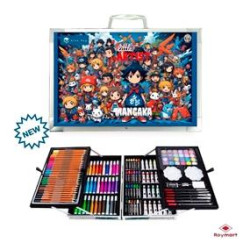 (AB-0909) ALEX BOG MALETÍN DE ALUMINIO 145 PIEZAS SET ART STUDIO MANGA C/SURTIDOS