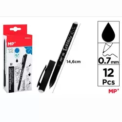 (PE2121N-S) BOLÍGRAFO TINTA BORRABLE CON CAPUCHÓN 0.7MM NEGRO