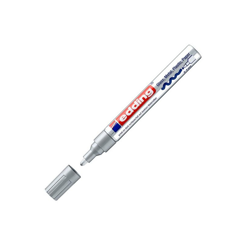(750-54) EDDING MARCADOR PERMANENTE 750 TINTA OPACA BRILLANTE PLATA