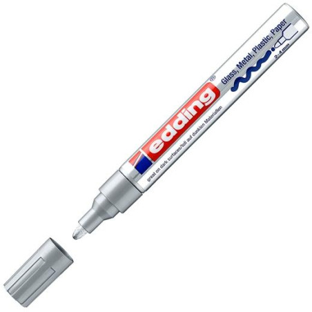 (750-54) EDDING MARCADOR PERMANENTE 750 TINTA OPACA BRILLANTE PLATA