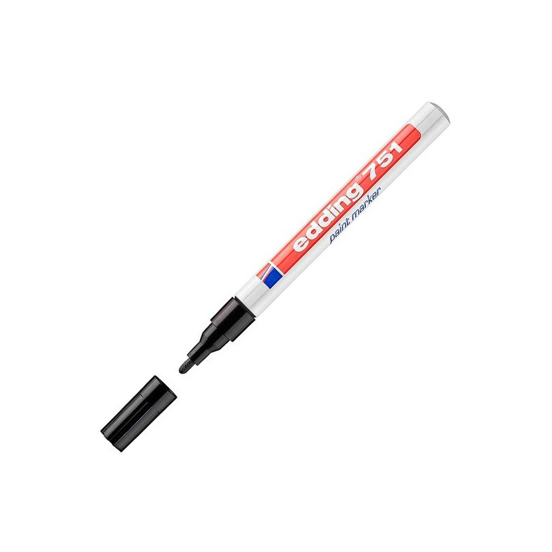 (751-01) EDDING MARCADOR PERMANENTE 751 TINTA OPACA BRILLANTE NEGRO
