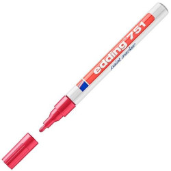 (751-02) EDDING MARCADOR PERMANENTE 751 TINTA OPACA BRILLANTE ROJO