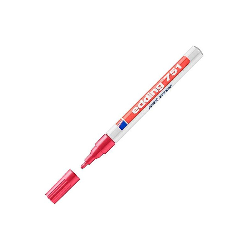 (751-02) EDDING MARCADOR PERMANENTE 751 TINTA OPACA BRILLANTE ROJO