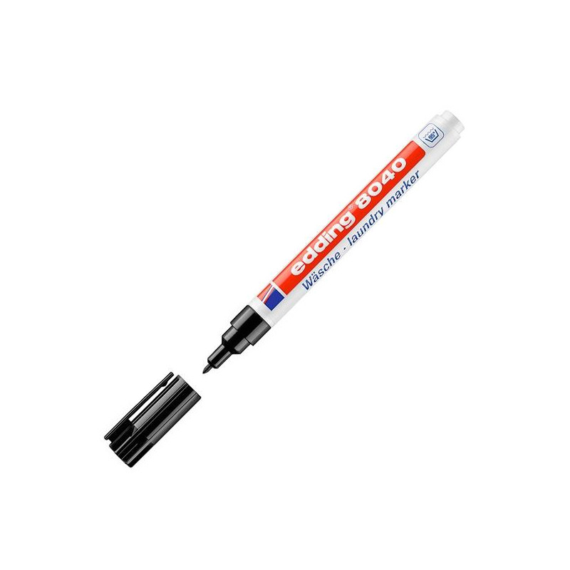 (8040-01) EDDING MARCADOR TEXTIL PERMANENTE 8040 P/REDONDA 2MM NEGRO