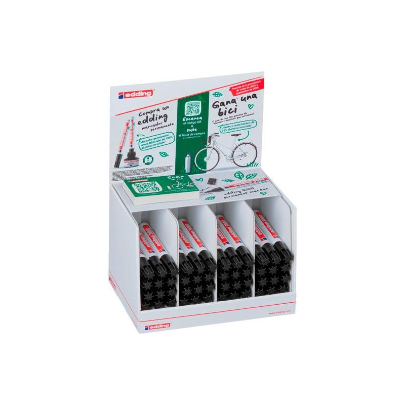 (E-3000) EDDING MARCADOR PERMANENTE 3000 NEGRO EXPOSITOR 48 UD