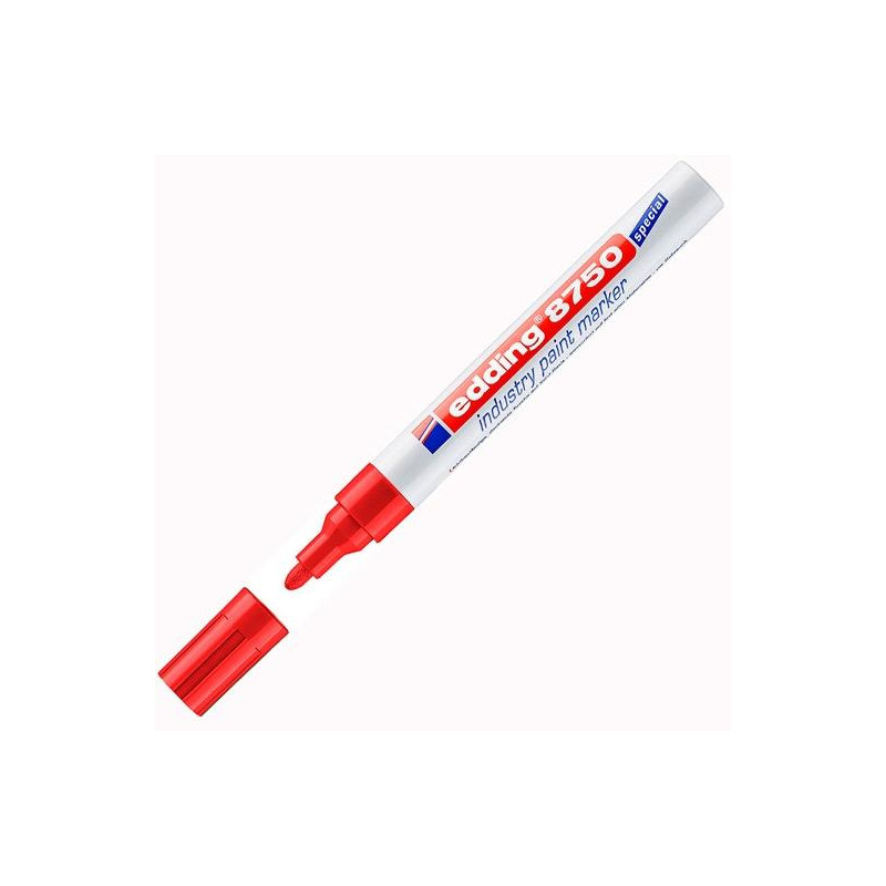 (8750-02) EDDING MARCADOR PERMANENTE DE TINTA OPACA INDUSTRIAL 8750 ROJO