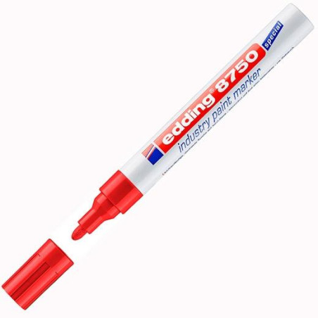 (8750-02) EDDING MARCADOR PERMANENTE DE TINTA OPACA INDUSTRIAL 8750 ROJO