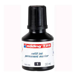 (T25001) EDDING FRASCO DE TINTA T25 PARA ROTULADOR PERMANENTE 30ML NEGRO