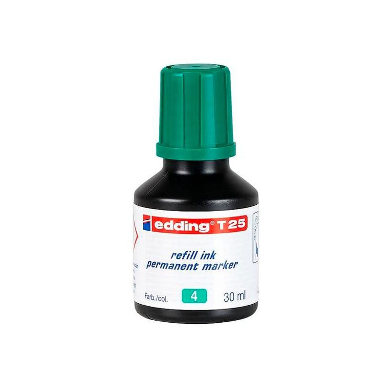 (T25004) EDDING FRASCO DE TINTA T25 PARA ROTULADOR PERMANENTE 30ML VERDE
