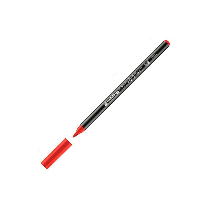 (4200-02) EDDING ROTULADOR 4200 PARA PORCELANA PUNTA PINCEL ROJO
