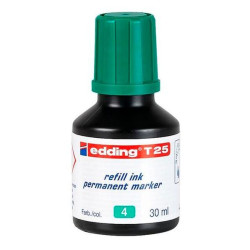 (T25004) EDDING FRASCO DE TINTA T25 PARA ROTULADOR PERMANENTE 30ML VERDE