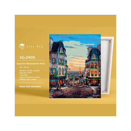 (SG-2405) ALEX BOG SET DE PINTURA POR NÚMEROS QUARTIER MONTMARTRE PARIS C/SURTIDOS