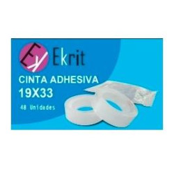 (EKR015) EKRIT CINTA ADHESIVA TRANSPARENTE ROLLO 19MM X 33M EN BOLSITA