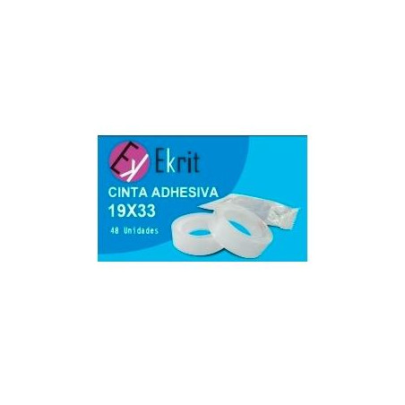 (EKR015) EKRIT CINTA ADHESIVA TRANSPARENTE ROLLO 19MM X 33M EN BOLSITA