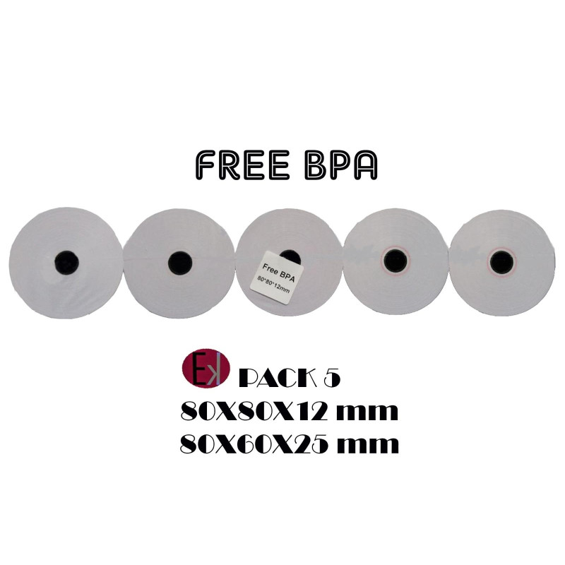 (CAJA 80X80-57GR) EKRIT ROLLO TÉRMICO SIN BPA 80X80X12MM 57GRS CAJA COMPLETA -50UD-