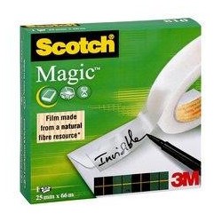 (7100027389) SCOTCH CINTA ADHESIVA INVISIBLE MAGIC ROLLO 25MM X 66M CAJA INDIVIDUAL
